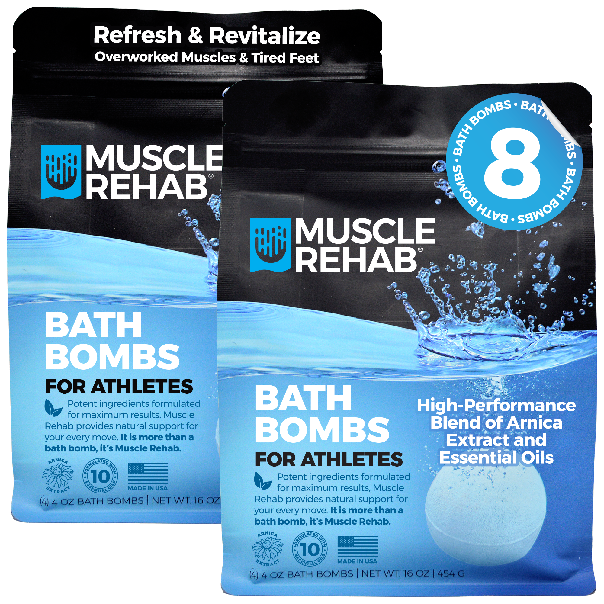Bath Bombs for Athletes - 8 Count (2 Packs)