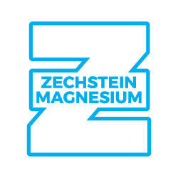 Muscle Rehab's custom-made Zechstein Magnesium icon in blue on a transparent background
