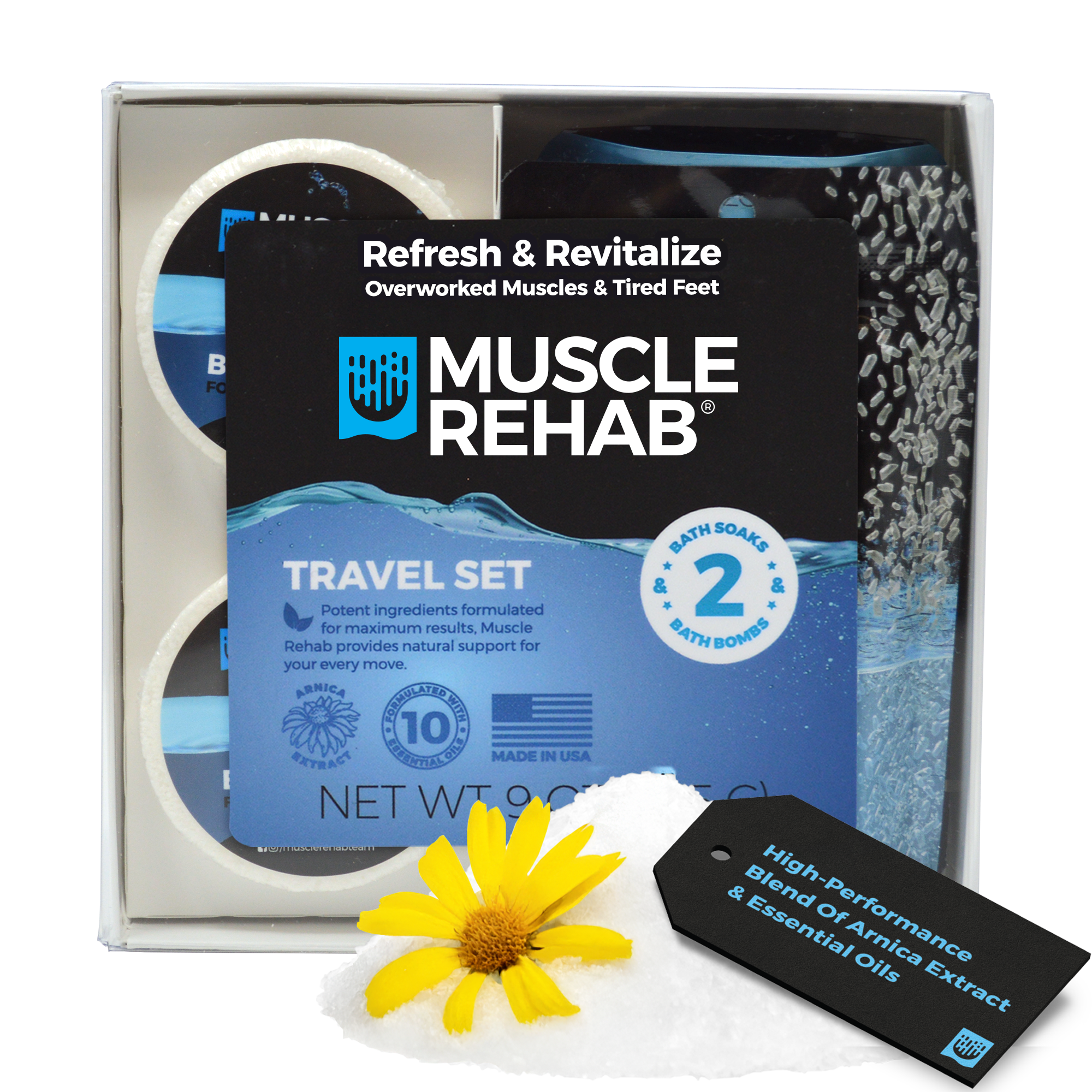 Muscle Rehab Muscle Recovery Soak Intro Box — starter gift set for athletes new to post-workout bath soak recovery